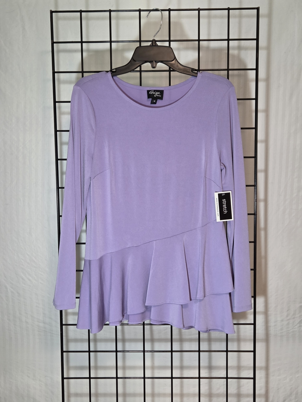 Beige by eci Lavender Layered Ruffle Long-Sleeve Top